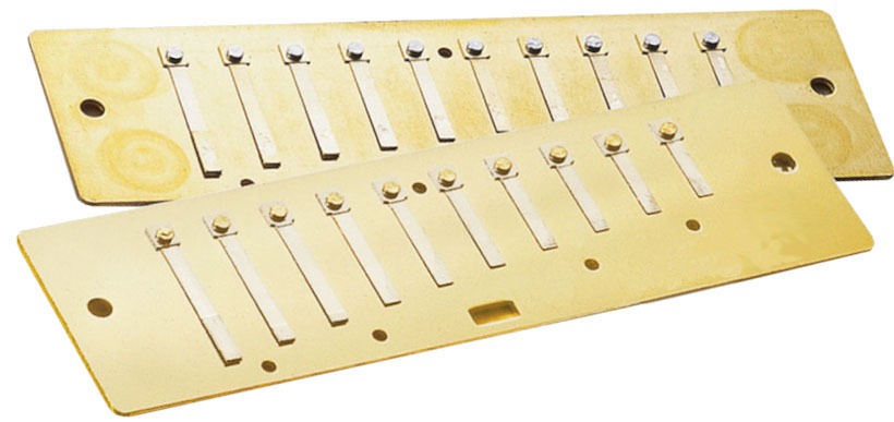 die Stimmplatten aus Messing sind dieselben wie in der Blues Harp