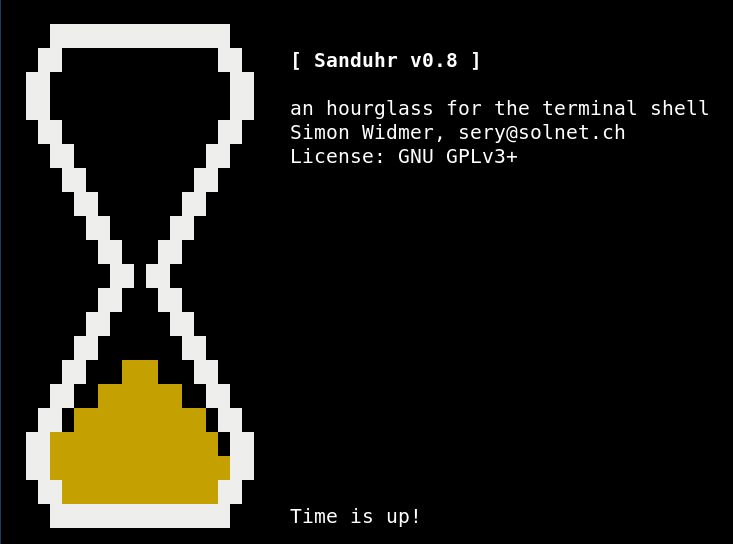 Sanduhr in xfce terminal
